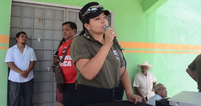 La coordinadora de la Policía Comunitaria de Olinalá, Nestora Salgado García