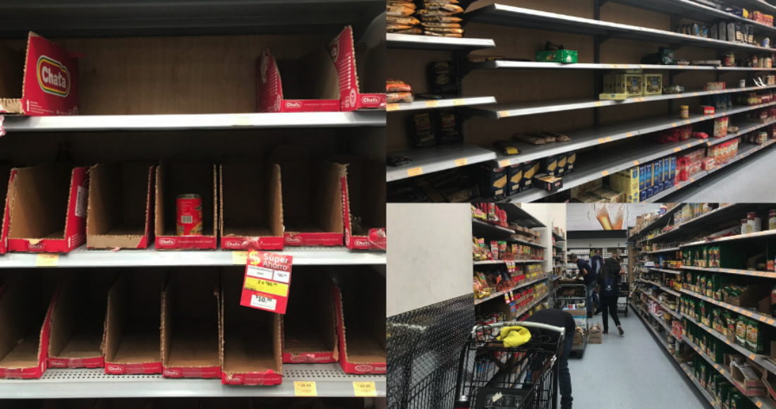 Los supermercados en la Ciudad de México lucen con anaqueles vacíos en los pasillos de pastas, enlatados, carnes rojas y pollo. Fotos: Daniela Barragán, SinEmbargo