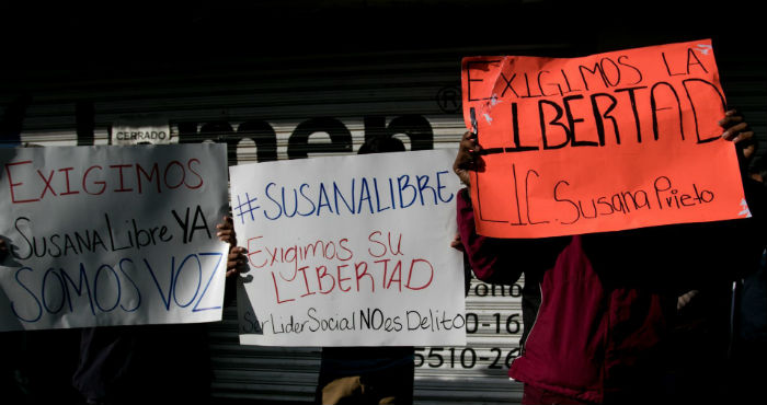 Colectivos se dieron cita a las afueras de la Comisión Nacional de Derechos Humanos (CNDH) para expresar su apoyo a la activista Susana Prieto Terrazas, detenida el pasado 8 de junio de 2020 en Matamoros, Tamaulipas.