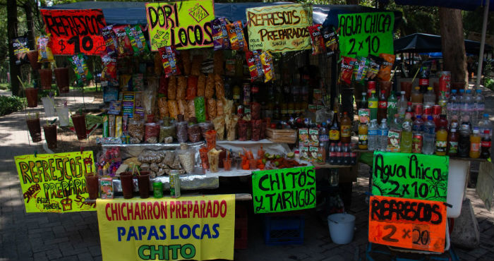 Puesto de comida chatarra.