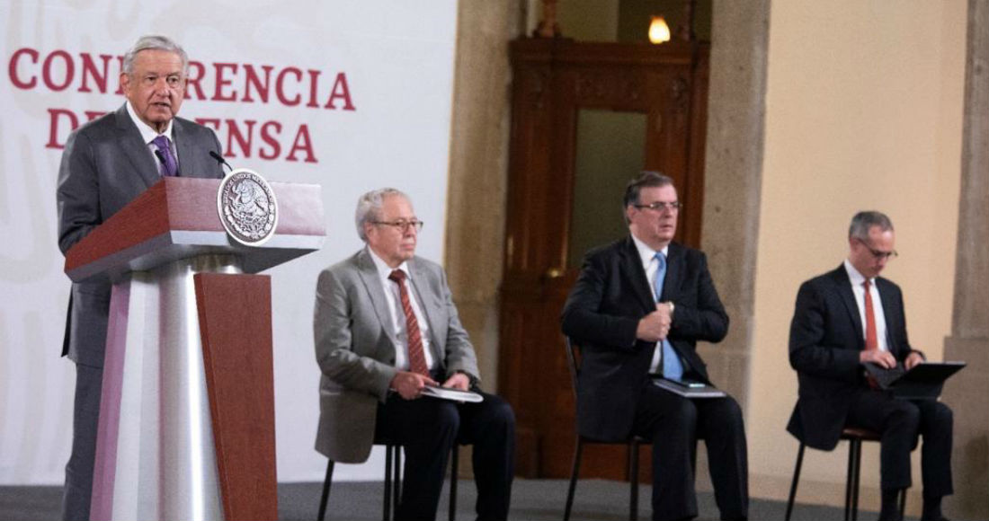 El Presidente Andrés Manuel López Obrador en su conferencia de este martes.