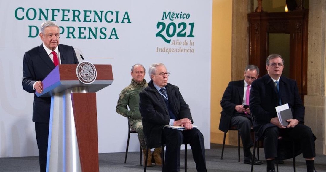 El Presidente Andrés Manuel López Obrador en su conferencia de prensa de este jueves.