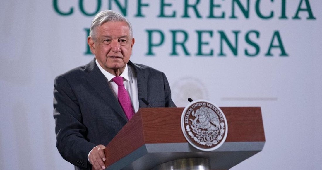 El Presidente Andrés Manuel López Obrador en su conferencia de prensa de este jueves.