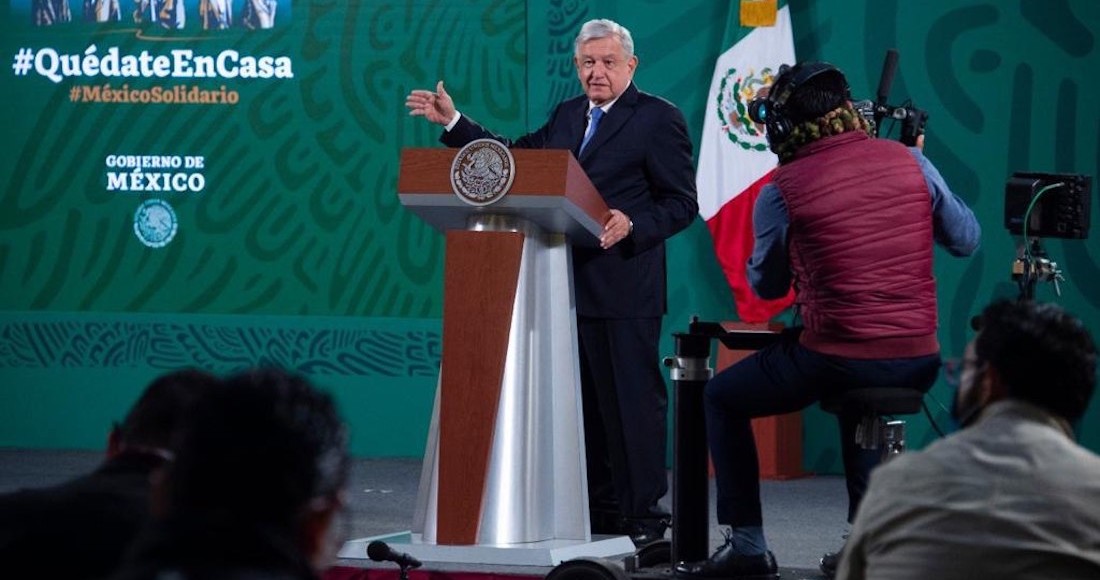 El Presidente Andrés Manuel López Obrador en su conferencia de prensa matutina.