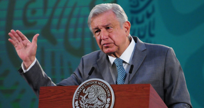 El Presidente Andrés Manuel López Obrador en su conferencia de prensa del 15 de marzo de 2021.