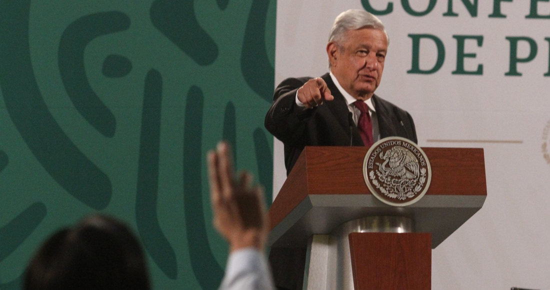 El Presidente de México, Andrés Manuel López Obrador, en su conferencia desde Palacio Nacional.