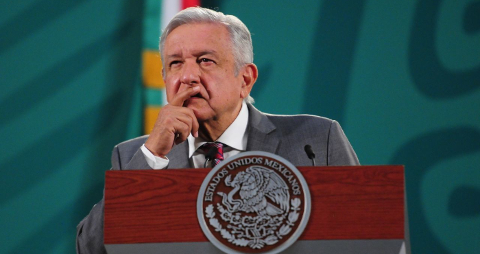 El Presidente Andrés Manuel López Obrador en su conferencia del 26 de abril de 2021.