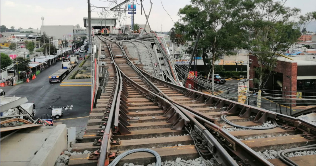 Zona del colapso de la Línea 12 del Metro de la Ciudad de México.