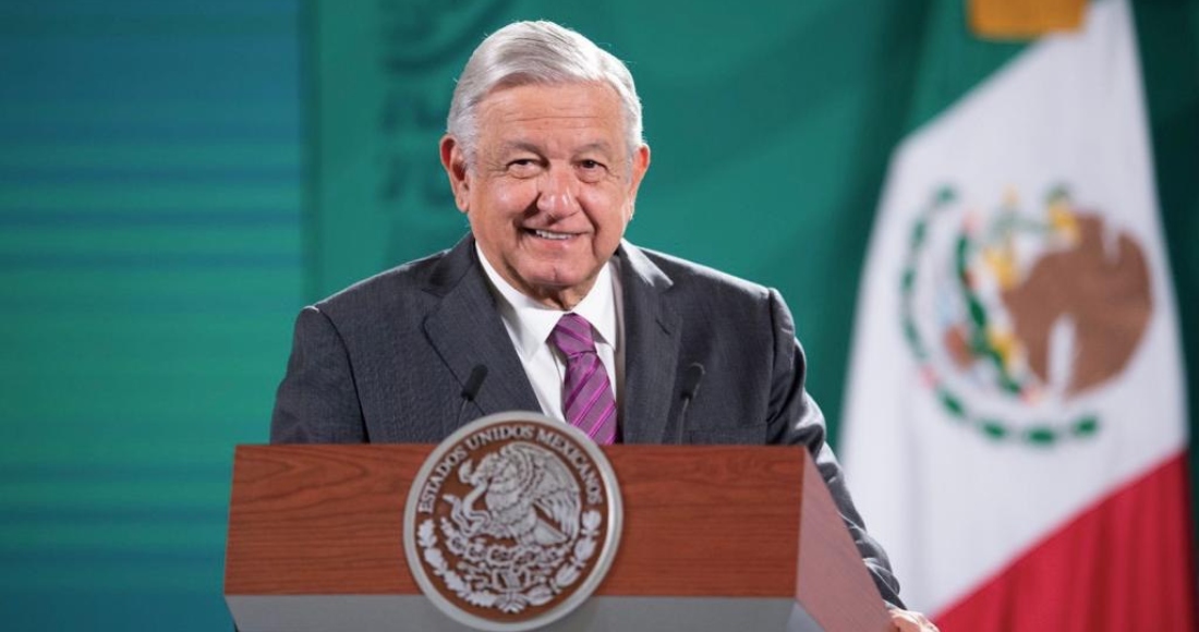 El Presidente Andrés Manuel López Obrador en su conferencia de prensa matutina de este miércoles.