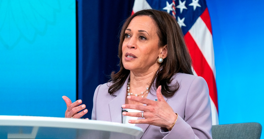 La Vicepresidenta de Estados Unidos, Kamala Harris, participa en un evento sobre el derecho al voto, este 23 de junio de 2021, en Washington.