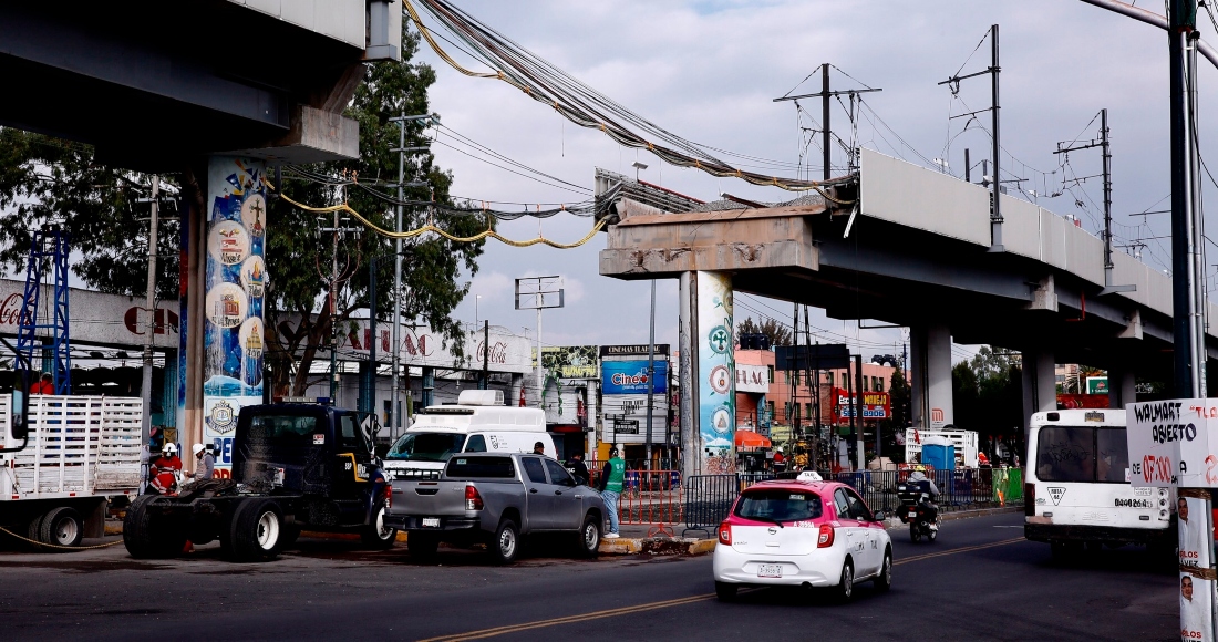 Vista del sitio del accidente de la Línea 12 del Metro, en Ciudad de México (México).