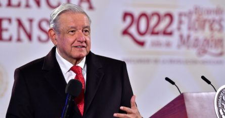 El Presidente Andrés Manuel López Obrador en su conferencia de prensa matutina.