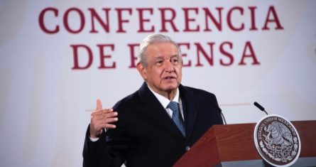 El Presidente Andrés Manuel López Obrador en conferencia de prensa.