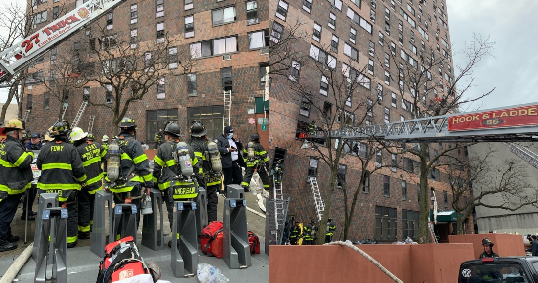 Según El Departamento De Bomberos De La Ciudad fdny Más De Efectivos Participaron En Las Tareas De Extinción Del Fuego Que Se Inició En El Tercero De Los Pisos Del Complejo De Apartamentos Por Causas Todavía Desconocidas