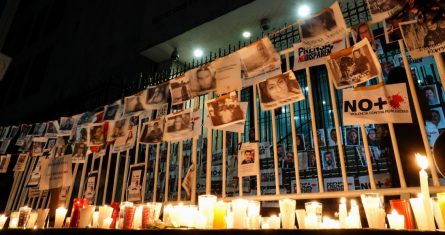 Protesta de periodistas frente a la Secretaría de Gobernación (Segob), realizada el pasado 25 de enero de 2022, por los asesinatos de los periodistas Margarito Martínez, Lourdes Maldonado y José Luis Gamboa.