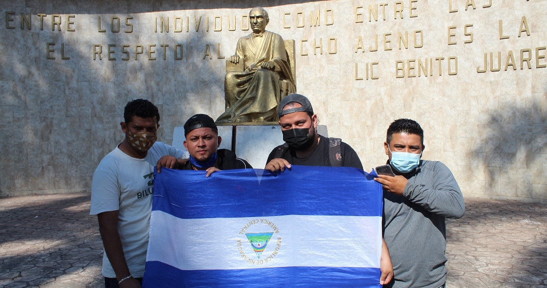 Migrantes De Origen Nicaragüense Protestan El De Febrero De En La Ciudad De Tapachula En El Estado De Chiapas méxico