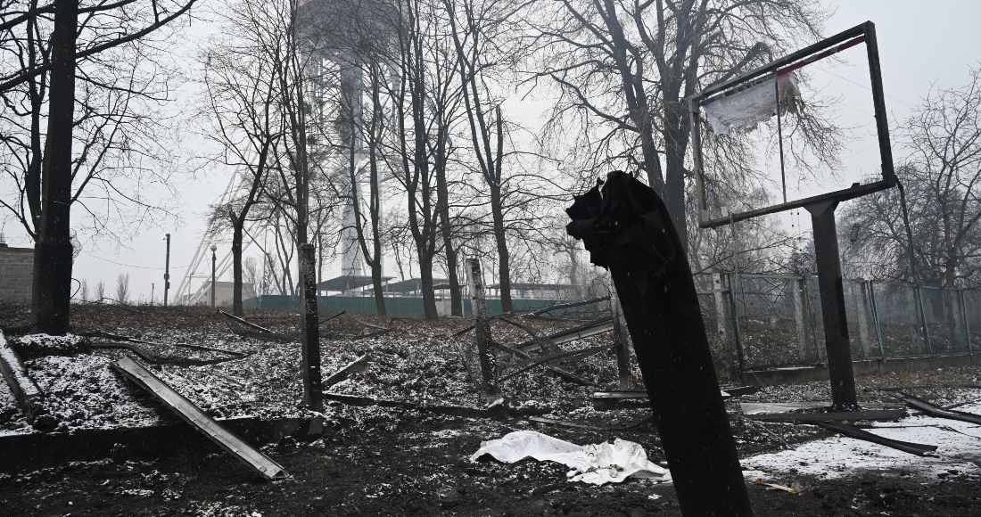 Vista Del Estado De Los Alrededores Tras El Bombardeo Ruso a La Torre De Televisión De Kiev ucrania