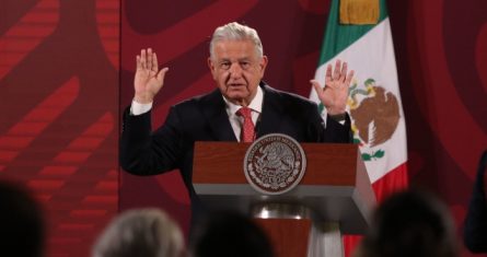 El Presidente Andrés Manuel López Obrador en conferencia de prensa.