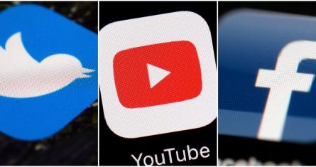 Logos de Twitter, YouTube y Facebook.