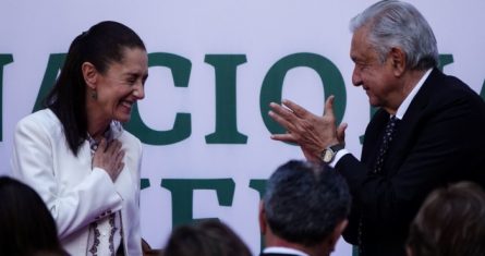 El Presidente Andrés Manuel López Obrador y Claudia Sheinbaum, Jefa de Gobierno de la Ciudad de México.