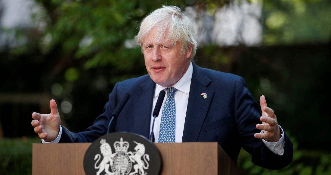 El Primer Ministro Británico Boris Johnson Preside Un Evento El Las Oficinas De Downing Street Londres De Agosto De